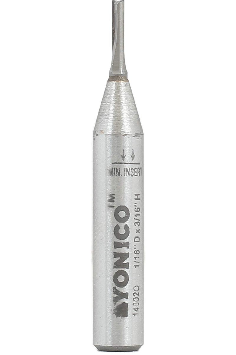 YONICO Router Bits Straight Bit Solid Carbide Insert 1/16-Inch Diameter 1/4-Inch Shank 14002q - Image 1